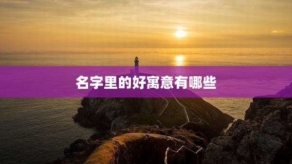 名字里的好寓意有哪些
