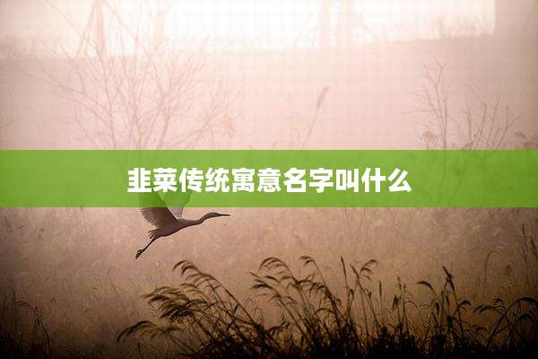 韭菜传统寓意名字叫什么