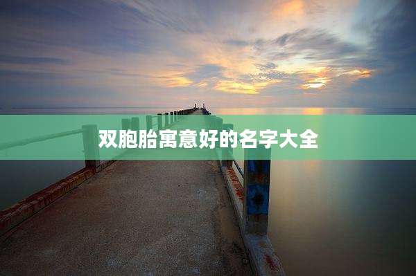 双胞胎寓意好的名字大全