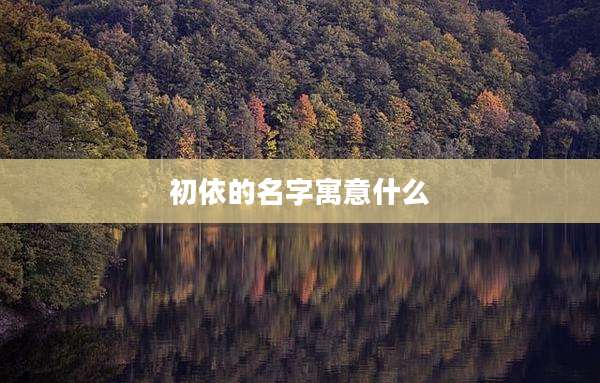 初依的名字寓意什么