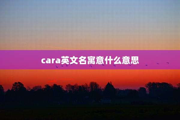 cara英文名寓意什么意思