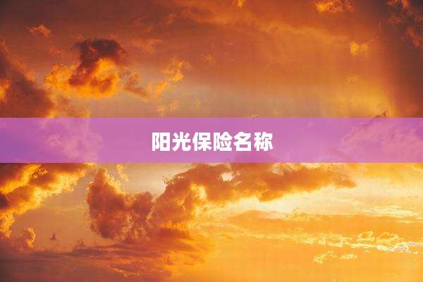 阳光保险名称