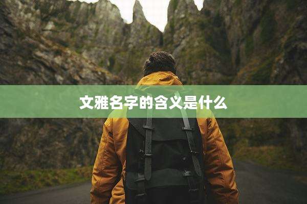 文雅名字的含义是什么