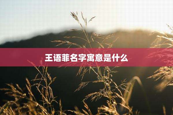 王语菲名字寓意是什么