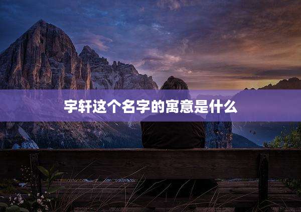 宇轩这个名字的寓意是什么