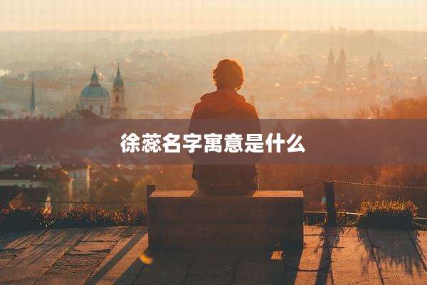 徐蕊名字寓意是什么