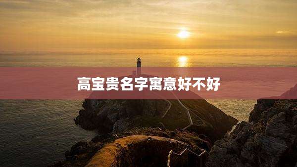 高宝贵名字寓意好不好