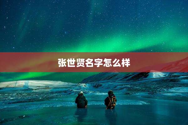 张世贤名字怎么样