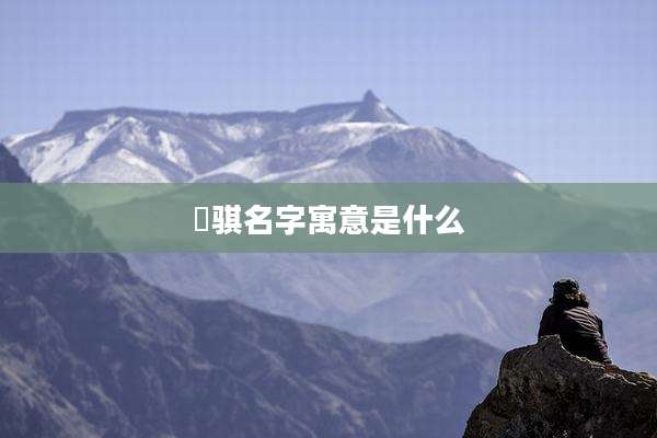 旻骐名字寓意是什么