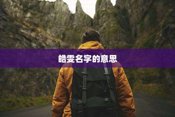 皓雯名字的意思