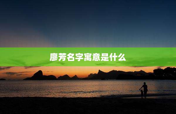 廖芳名字寓意是什么