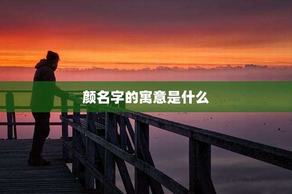 颜名字的寓意是什么