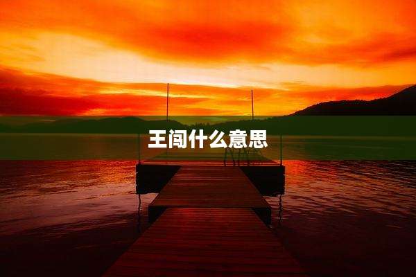 王闯什么意思