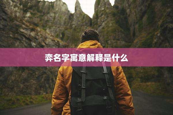 弈名字寓意解释是什么