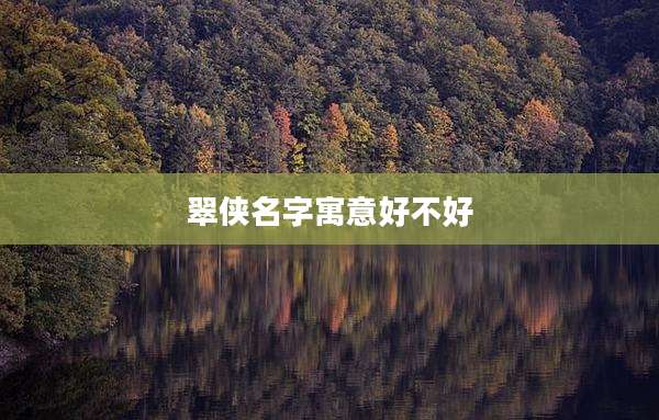 翠侠名字寓意好不好