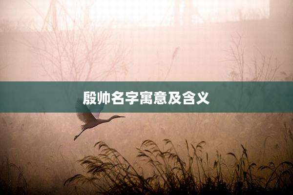 殷帅名字寓意及含义