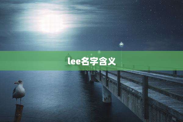 lee名字含义