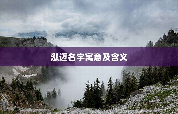 泓迈名字寓意及含义