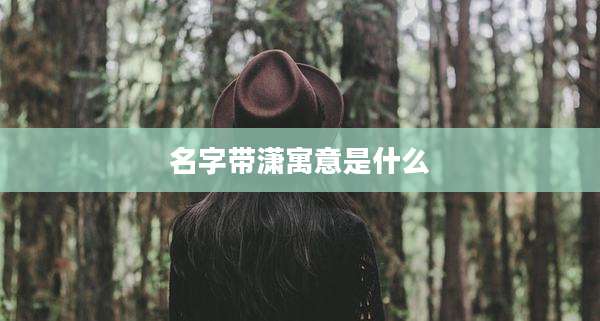 名字带潇寓意是什么