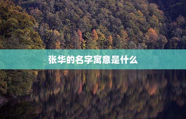 张华的名字寓意是什么