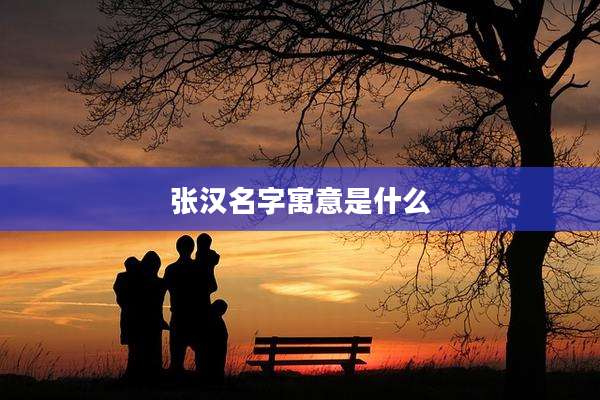 张汉名字寓意是什么