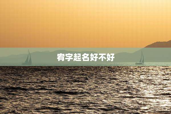 宥字起名好不好