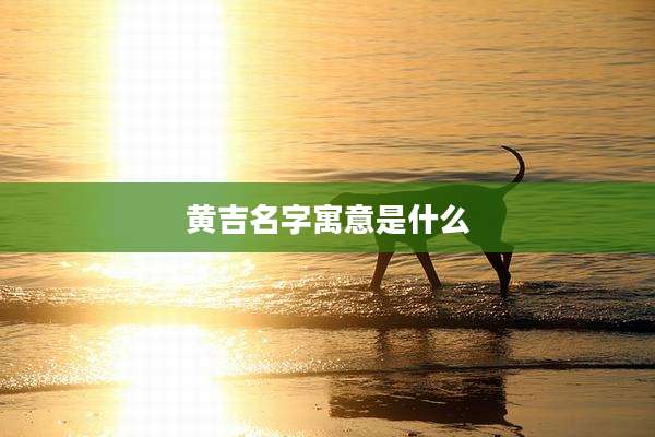 黄吉名字寓意是什么