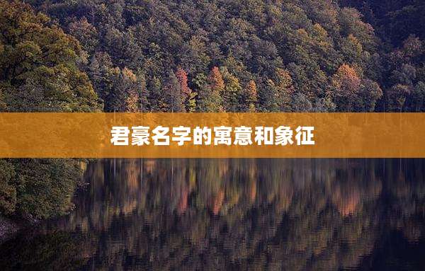 君豪名字的寓意和象征