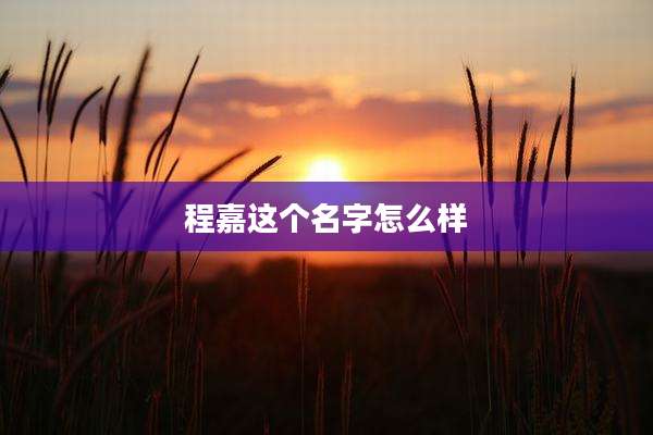 程嘉这个名字怎么样