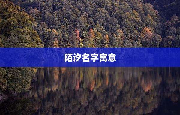 陌汐名字寓意