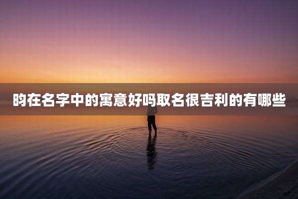 昀在名字中的寓意好吗取名很吉利的有哪些