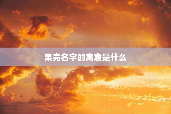 果壳名字的寓意是什么