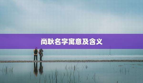 尚耿名字寓意及含义