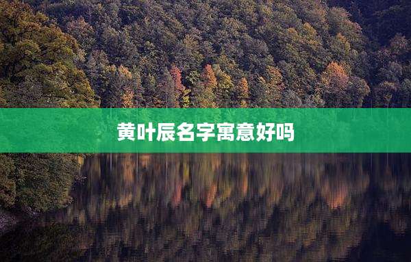 黄叶辰名字寓意好吗