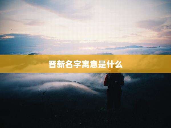 晋新名字寓意是什么