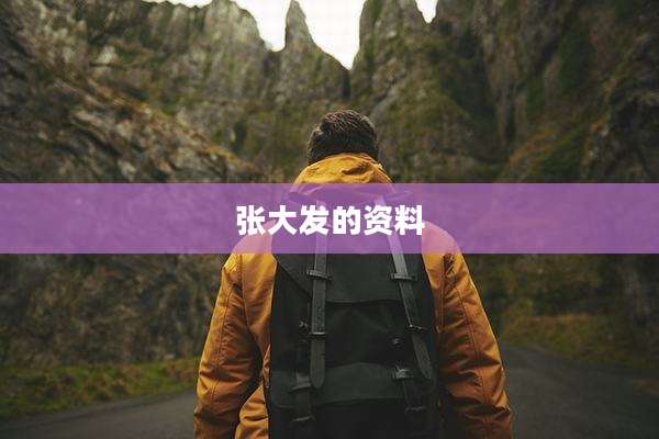 张大发的资料