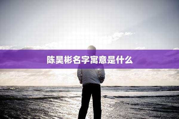 陈昊彬名字寓意是什么