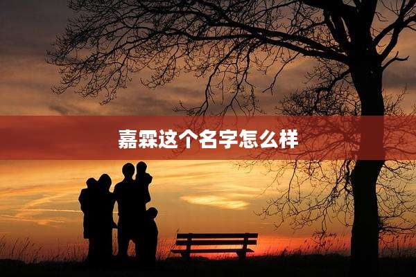 嘉霖这个名字怎么样