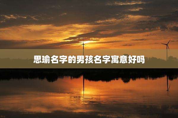 思瑜名字的男孩名字寓意好吗