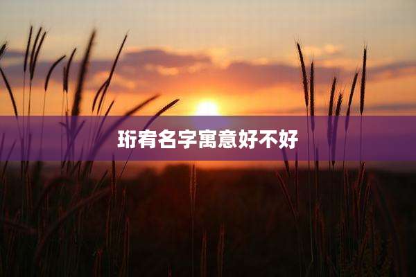 珩宥名字寓意好不好