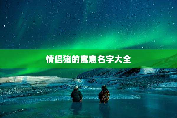 情侣猪的寓意名字大全