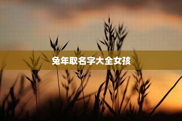 兔年取名字大全女孩