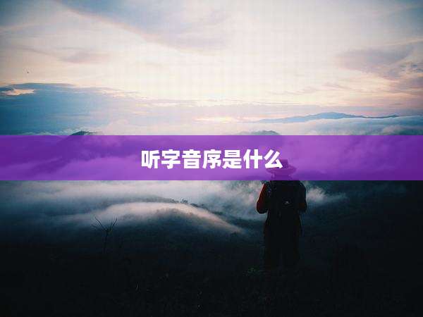 听字音序是什么