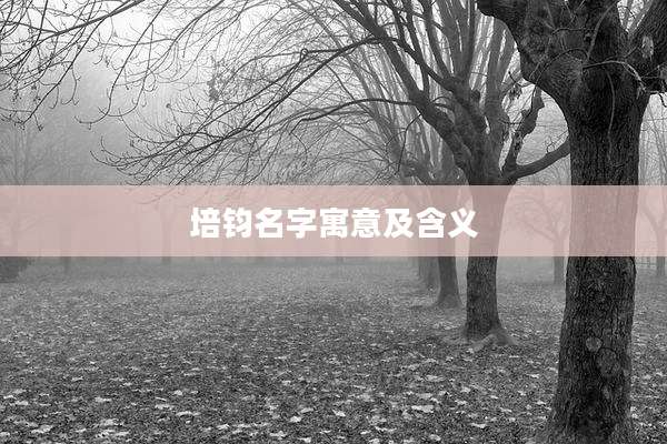 培钧名字寓意及含义