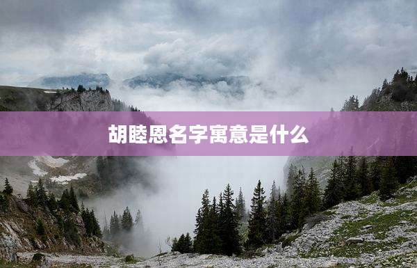 胡睦恩名字寓意是什么