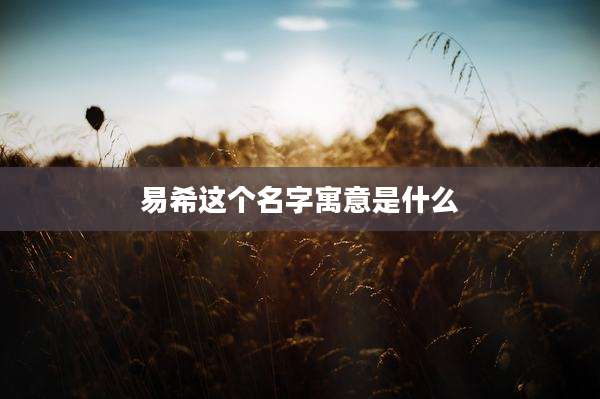 易希这个名字寓意是什么