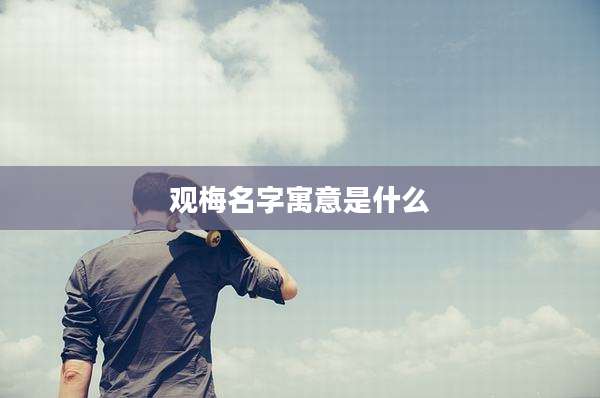 观梅名字寓意是什么