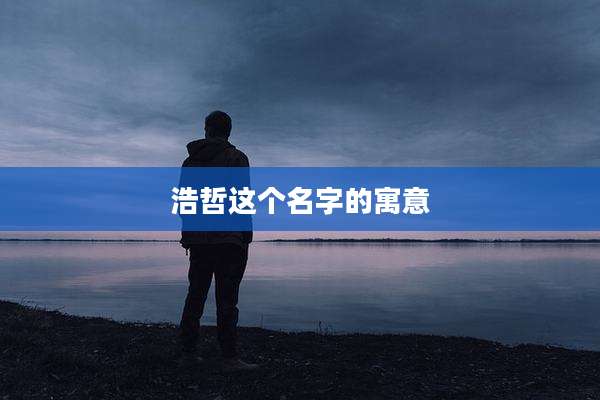 浩哲这个名字的寓意