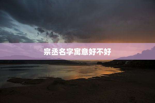 宗丞名字寓意好不好