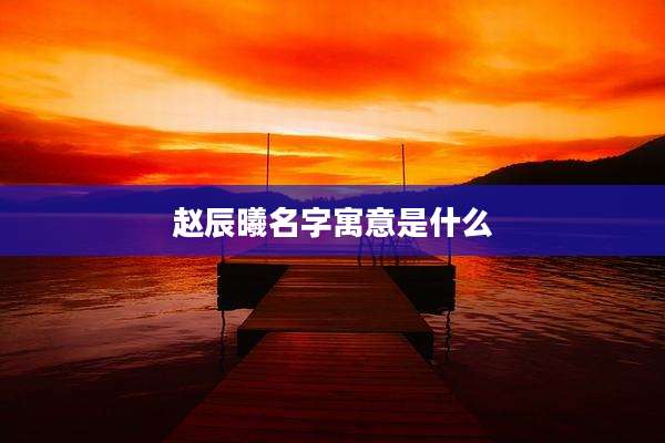 赵辰曦名字寓意是什么